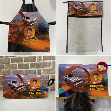 Toalha Escolar Personalizada Hot Wheels Nome e Foto Tia Berê