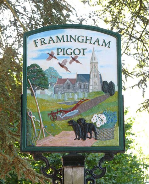 Framingham Pigot Village Sign Evelyn Simak Cc By Sa 2 0 Geograph