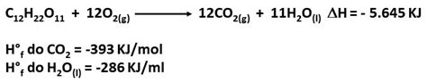 A Rea O De Combust O Da Sacarose Dada Abaixo A Entalpia De Forma O