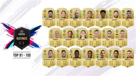 Del 100 Al 81 Primeras Medias De Los 100 Mejores Jugadores En FIFA 19