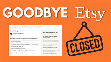 How To Delete Your Etsy Shop And Delete Your Etsy Account Too Youtube