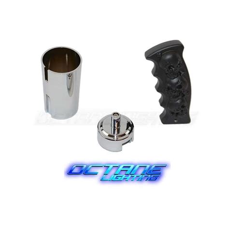 Black Skull Pistol Grip Shift Knob Kit 13 15 18 Speed Eaton Fuller Semi Truck