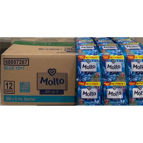 Jual Molto Blue Pelembut Dan Pewangi Pakaian 1 Karton Isi 390 Sachet