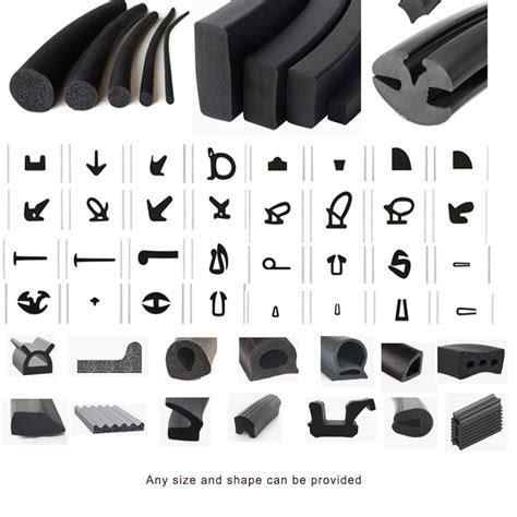 Extruded Epdm Sponge Rubber Profile Different Shapes Rubber Extrusions