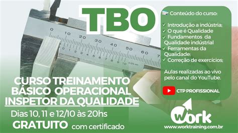 Curso Tbo Qualidade Treinamento B Sico Operacional Inpetor Da