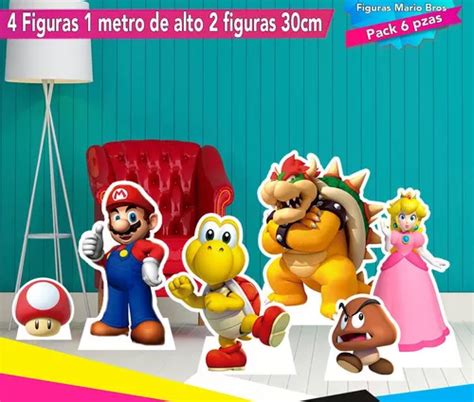 Mario Bros 4 Figuras Cumpleaños Fiesta Decoracion 1 Metro en venta en