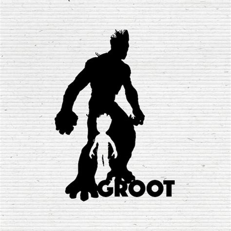 Groot Silueta Guardianes De La Galaxia Clipart Eps Png Svg Etsy