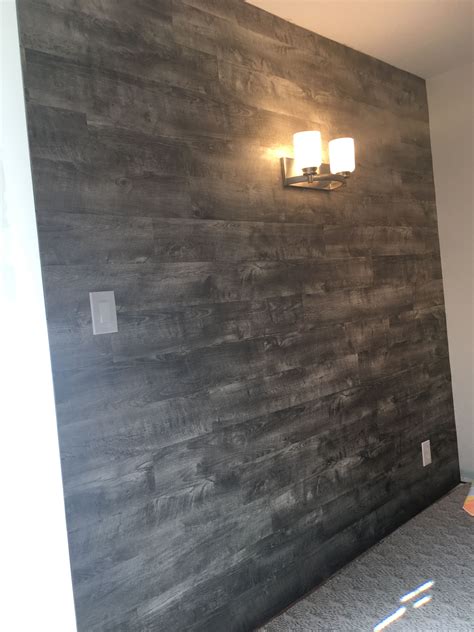 Grey wood accent wall! By Mike Hanson | Grey accent wall, Accent wall, Wood accent wall