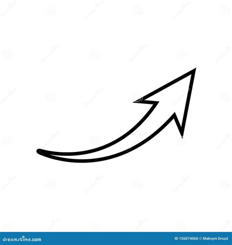 Curved Arrow Outline Icon Vector Illustration Arrow Pointer Icon