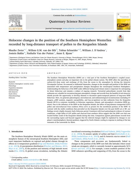 (PDF) Holocene changes in the position of the Southern Hemisphere ...