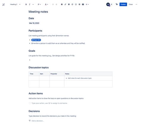 Meeting notes template | Atlassian