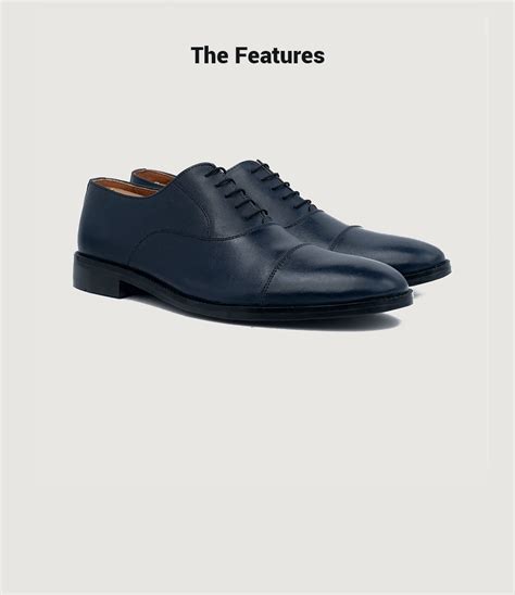 Professor Oxford Midnight Blue Leather Shoes For Men - The Jacket Maker