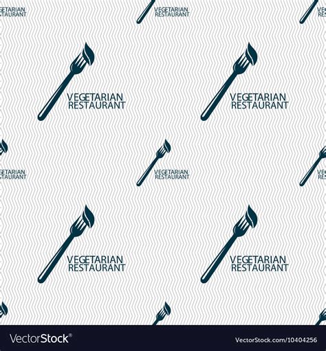 Vegetarian restaurant sign seamless pattern Vector Image