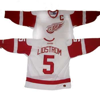 CCM Replica Detroit Red Wings Hockey Jersey (White/Red)- Senior