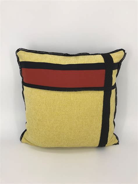 Yellow Chenille Pillow Cover 18x18 Color Block Pillow Red - Etsy