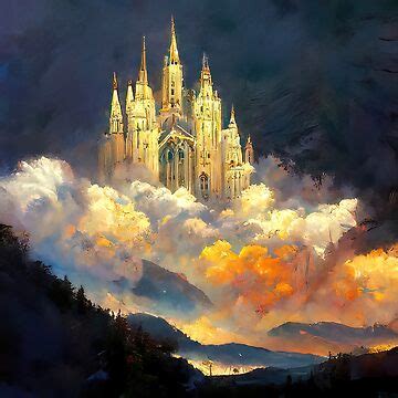 Gothic Cathedral Among The Clouds Poster For Sale By Andrea