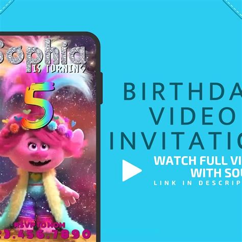 Trolls World Tour Birthday Invitation Etsy