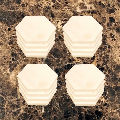 White Hexagon Coasters Gorgeous Laserable Imprintable