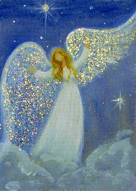 Shining angel | Angel art, Angel artwork, Christmas paintings