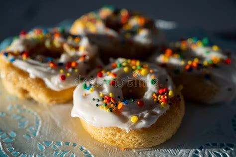 A Cake Donut with Sprinkles for the Birthday Girl Stock Photo - Image ...