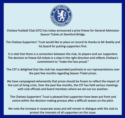 Absolute Chelsea On Twitter Statement Chelseastrust