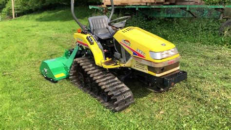 Iseki Tpc15 Compact Track Tractor With New Flail Mower Youtube