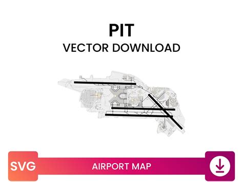 Airport Map of PIT Pittsburgh International Airport Airport Diagram Map ...