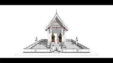 Sketchup create 3d Model thai temple - YouTube