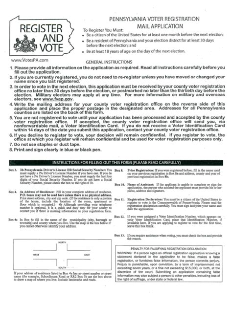 Top Pa Voter Registration Form Templates Free To Download In Pdf Format