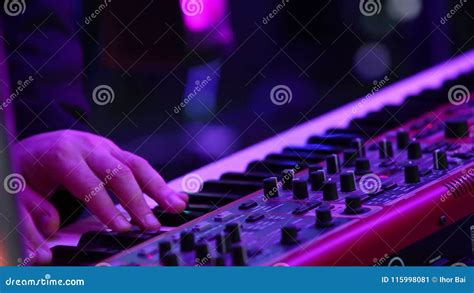 The Musician Playing The Electric Piano Electric Piano Actor Playing