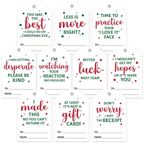 Buy 100 Funny Christmas Gift Tags, Gift Name Tags for Christmas