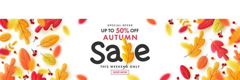 Autumn Poster Or Banner With Falling Royalty Free Vector