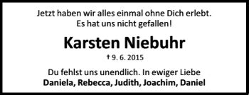 Traueranzeigen Von Karsten Niebuhr Trauer Anzeigen De