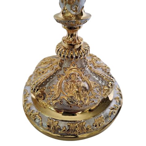 Liturgical Priest Chalice With Paten Roman Baroque Style Gold Plated Ebay