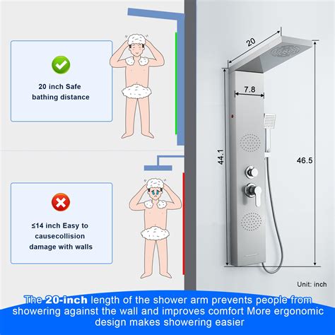 Popfly In Led Shower Panel Tower System With Mist Rain System