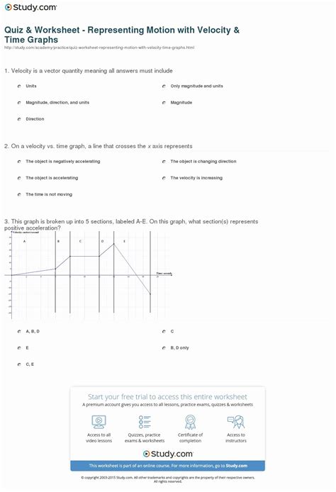 50 Velocity Time Graph Worksheet Answers