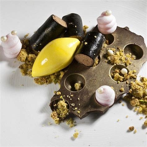 The Art Of Plating On Instagram “chocolate Mousse Pistachio Crumble Rose Foam And Saffron