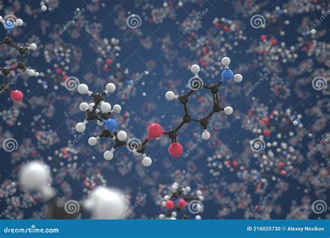 Procaine Molecule Made With Balls Conceptual Molecular Model Chemical