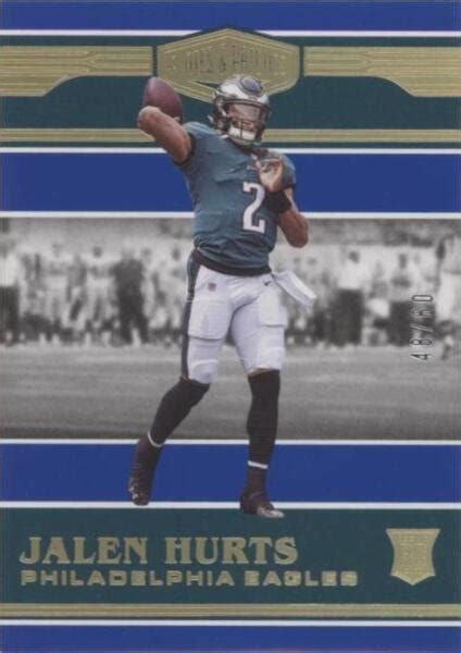 2020 Panini Plates Patches Rookies Blue 172 Jalen Hurts 60 RC