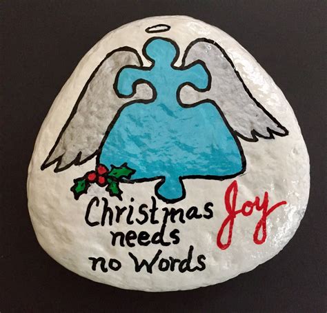 Autism Awareness Painted Rock Puzzle Piece Angel Autism Etsy