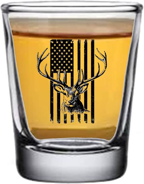 Rogue River Tactical Usa Flag Buck Hunting Shot Glass I Like Big Racks T For