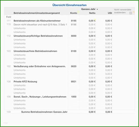 Einnahmen Berschuss Rechnung Vorlage Ohne Umsatzsteuer Kostenlose