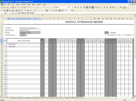 Spreadsheet Attendance Template Google Spreadshee attendance ...