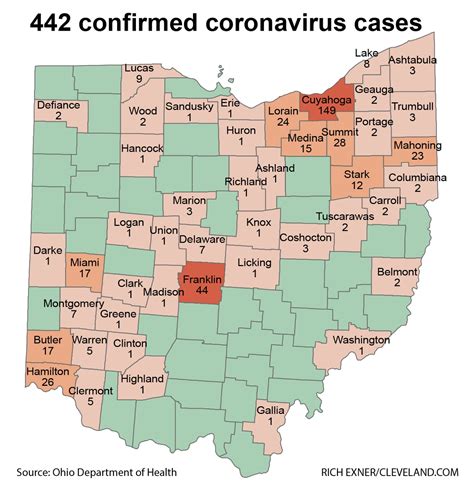 Mapping Ohios 442 Coronavirus Cases And Trend Since First Confirmed