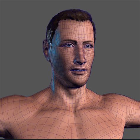 D Datei Animated Naked Man Rigged D Game Character Low Poly D Model