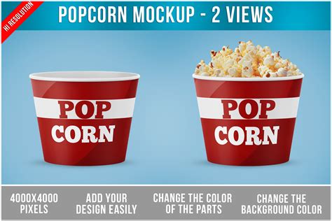 Popcorn Bucket Mockup Graphic by gustavocomunello · Creative Fabrica