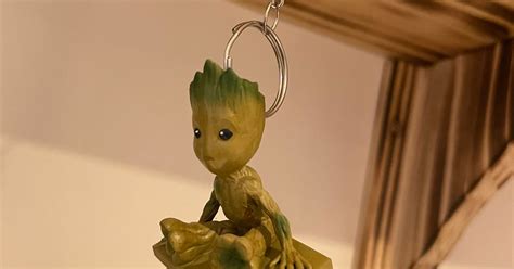 Baby Groot Keychain With Base Por Existence Descargar Modelo Stl