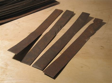 Four 12 X 1 12 Rusty Sheet Metal Strips Reclaimed