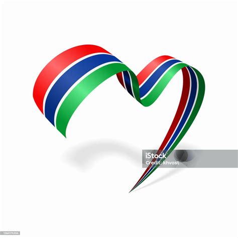 Gambian Flag Heart Shaped Ribbon Vector Illustration Stock Illustration Download Image Now