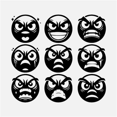 Premium Vector Angry Face Emoji Vector Illustration Silhouette